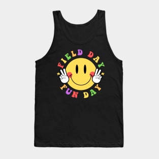 Hippie Smile Face Field Day Fun Day Groovy Field Day Tank Top